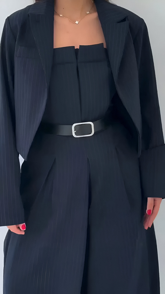 Zara™ | Completo due pezzi con pantaloni ampi e blazer corto