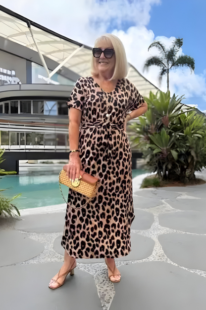 Lily™ | Abito Lungo da Donna con Stampa Leopardata