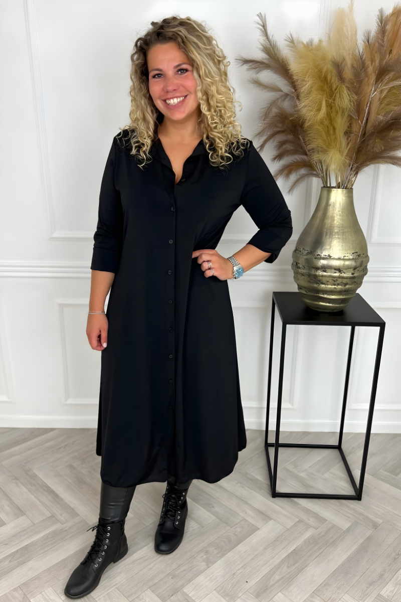Olivia™ | Abito Camicia Maxi In Seta Antipiega