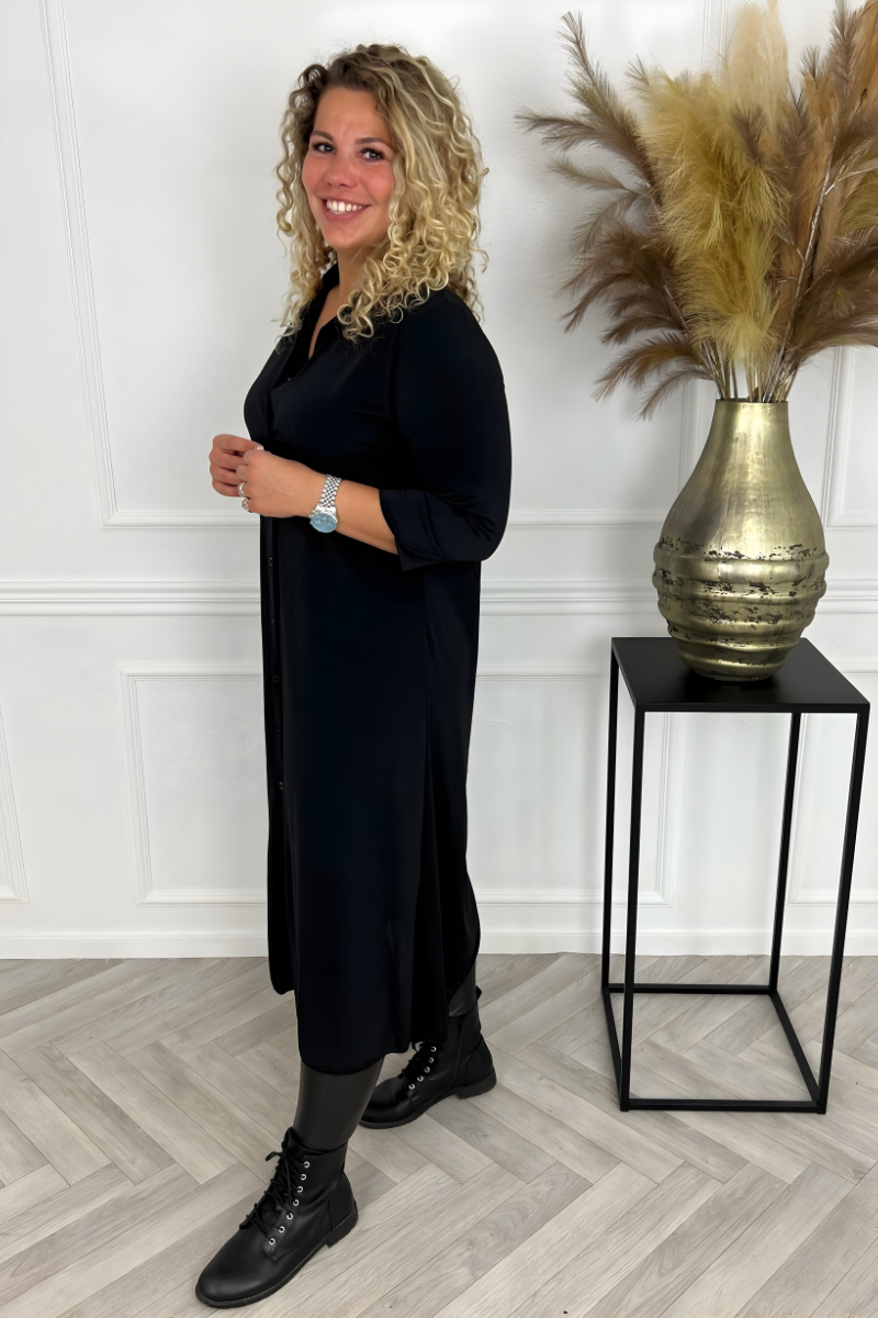 Olivia™ | Abito Camicia Maxi In Seta Antipiega