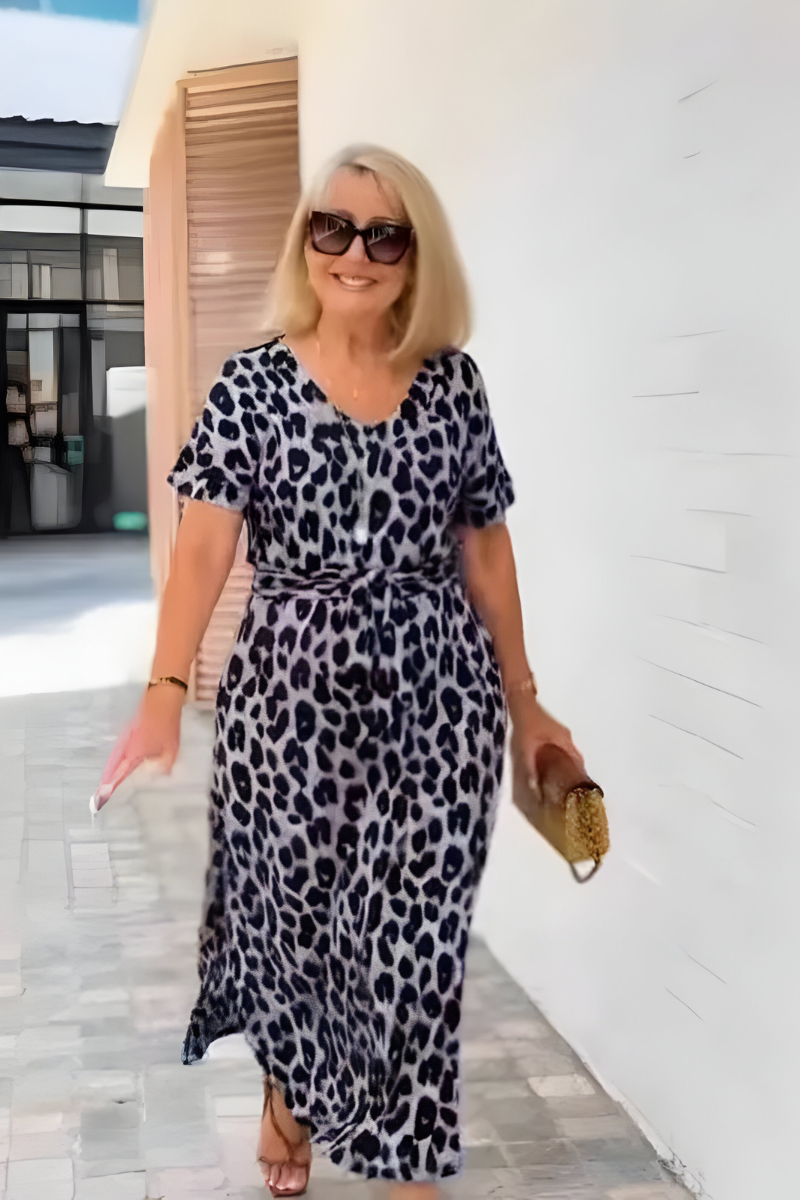Lily™ | Abito Lungo da Donna con Stampa Leopardata