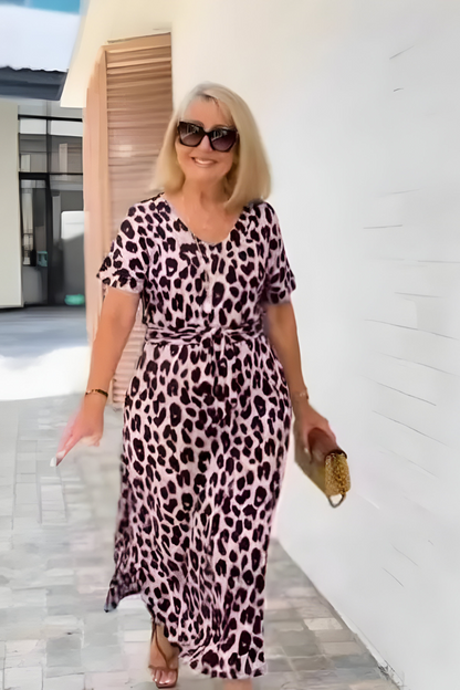 Lily™ | Abito Lungo da Donna con Stampa Leopardata