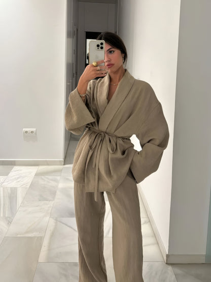 Bella™ | set kimono linnen