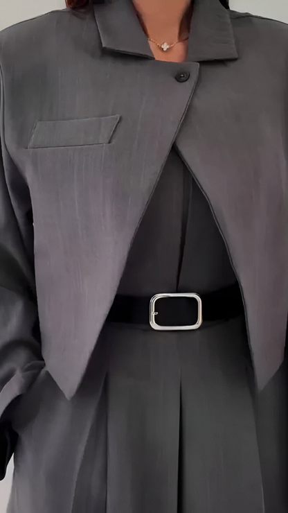 Zara™ | Completo due pezzi con pantaloni ampi e blazer corto