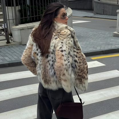 Sigrid™ | Giacca In Pelliccia Sintetica Con Motivo Pantera