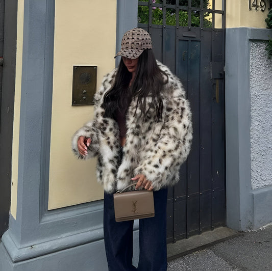 Sigrid™ | Giacca In Pelliccia Sintetica Con Motivo Pantera
