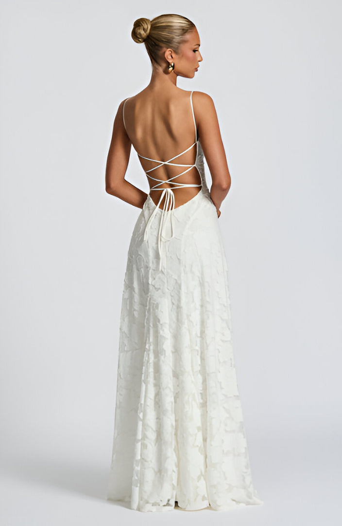 Francisa™ | Abito lungo con corsetto in pizzo