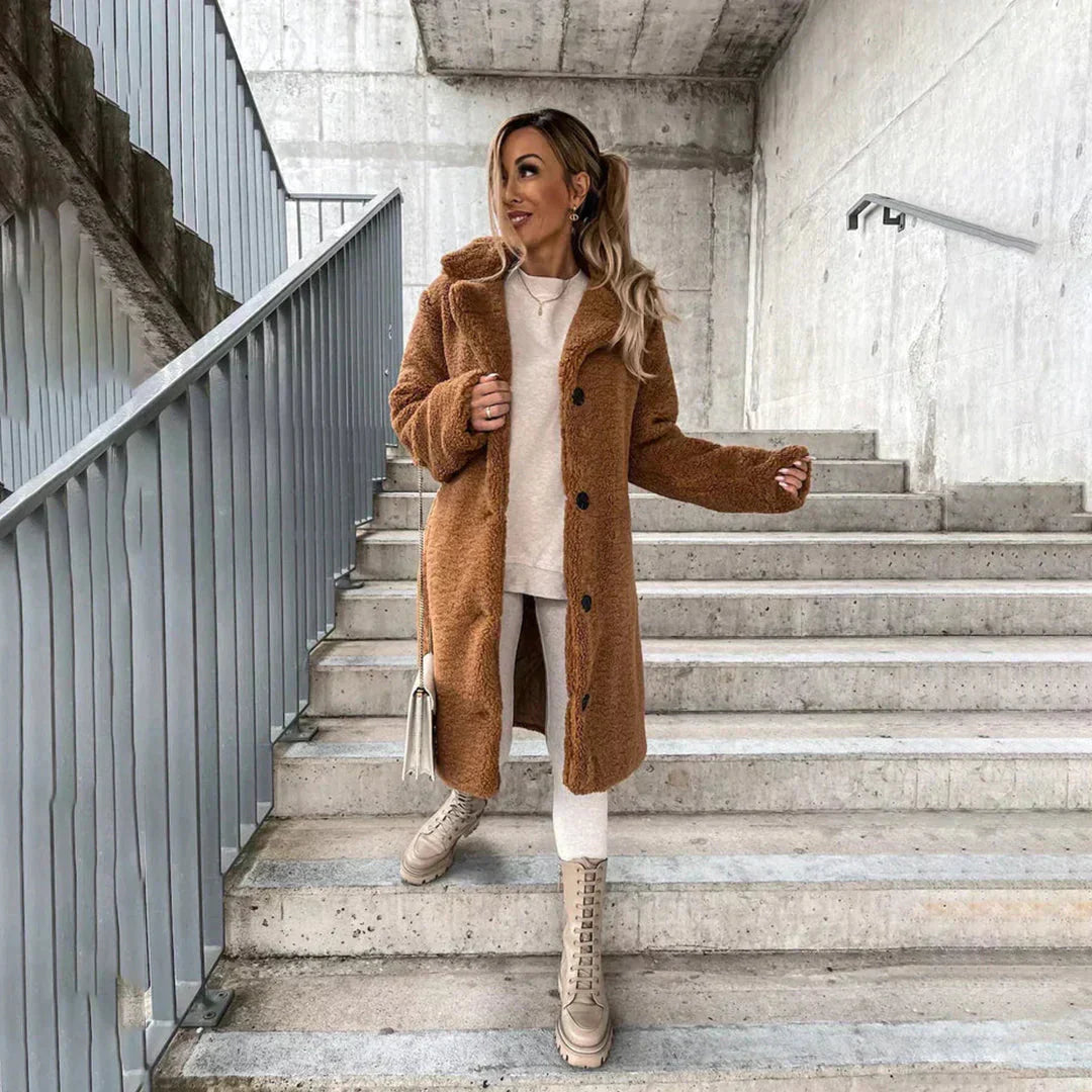 Lena™ | Lussuoso cappotto lungo dal tocco morbido