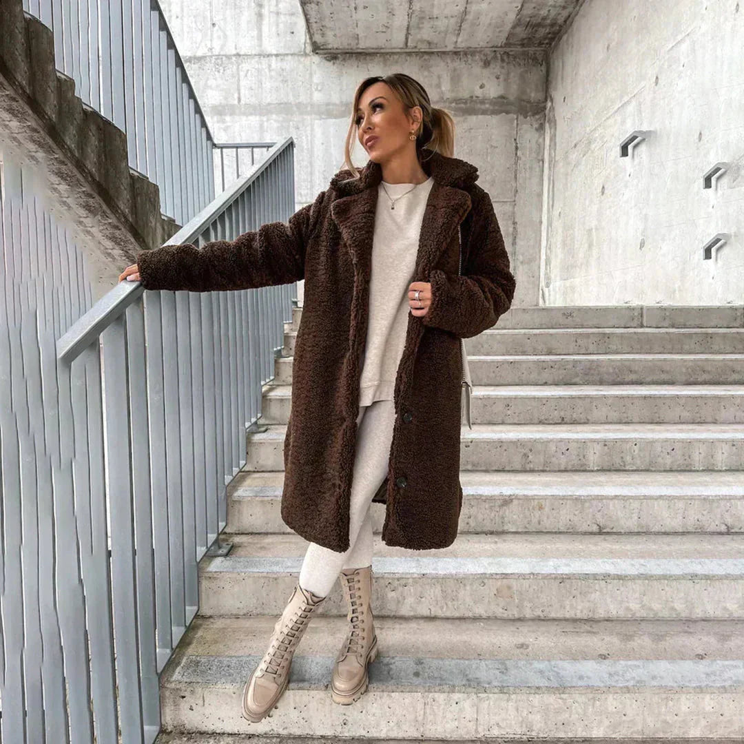 Lena™ | Lussuoso cappotto lungo dal tocco morbido